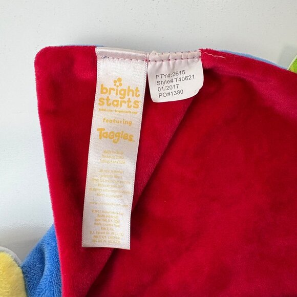 Bright Starts Taggies Whale Plush Baby Lovey Security Blanket 10" Blue Sensory - Picture 3 of 6